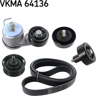 SKF VKMA 64136 - Jeu de courroies trapézoïdales à nervures cwaw.fr