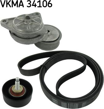 SKF VKMA 34106 - Jeu de courroies trapézoïdales à nervures cwaw.fr