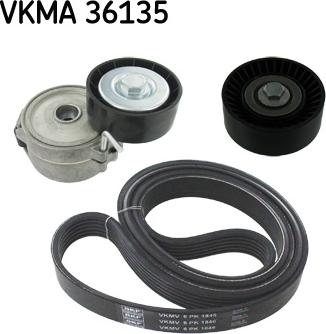 SKF VKMA 36135 - Jeu de courroies trapézoïdales à nervures cwaw.fr