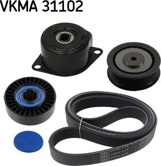 SKF VKMA 31102 - Jeu de courroies trapézoïdales à nervures cwaw.fr