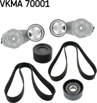 SKF VKMA 70001 - Jeu de courroies trapézoïdales à nervures cwaw.fr