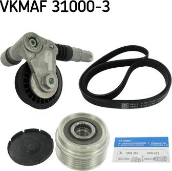 SKF VKMAF 31000-3 - Jeu de courroies trapézoïdales à nervures cwaw.fr