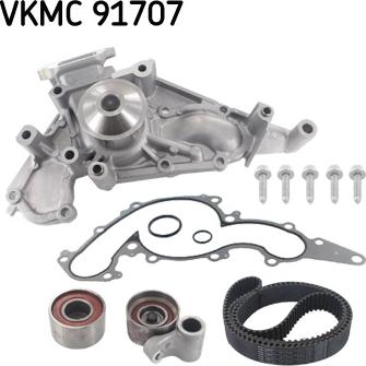 SKF VKMC 91707 - Pompe à eau + kit de courroie de distribution cwaw.fr