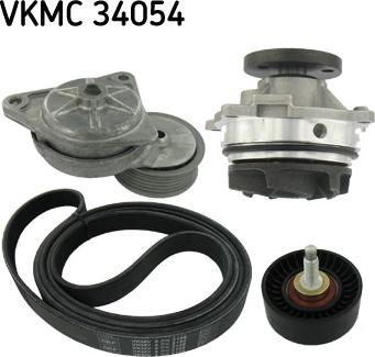 SKF VKMC 34054 - Pompe à eau+Jeu de courroie trapézoïdale à nervures cwaw.fr