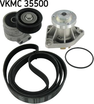 SKF VKMC 35500 - Pompe à eau+Jeu de courroie trapézoïdale à nervures cwaw.fr