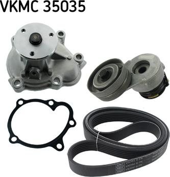 SKF VKMC 35035 - Pompe à eau+Jeu de courroie trapézoïdale à nervures cwaw.fr