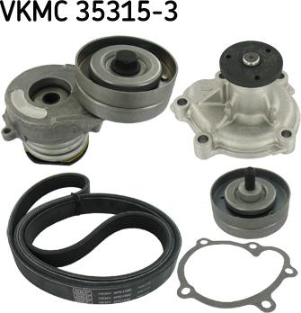 SKF VKMC 35315-3 - Pompe à eau+Jeu de courroie trapézoïdale à nervures cwaw.fr