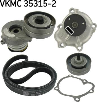 SKF VKMC 35315-2 - Pompe à eau+Jeu de courroie trapézoïdale à nervures cwaw.fr