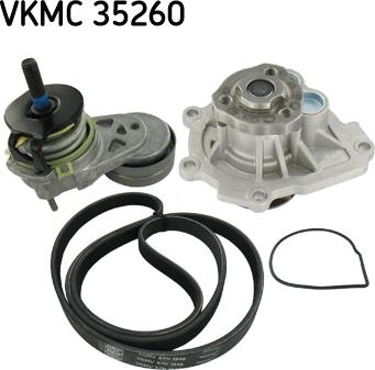 SKF VKMC35260 - Pompe à eau+Jeu de courroie trapézoïdale à nervures cwaw.fr