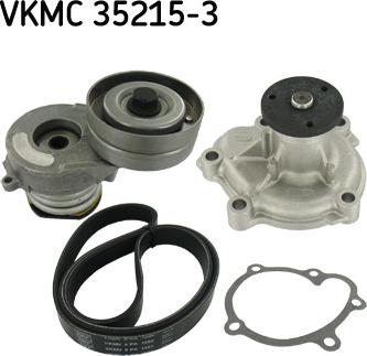 SKF VKMC 35215-3 - Pompe à eau+Jeu de courroie trapézoïdale à nervures cwaw.fr