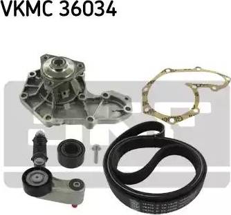 SKF VKMC 36034 - Pompe à eau+Jeu de courroie trapézoïdale à nervures cwaw.fr