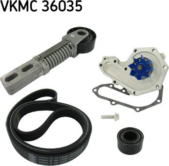 SKF VKMC 36035 - Pompe à eau+Jeu de courroie trapézoïdale à nervures cwaw.fr