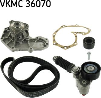 SKF VKMC 36070 - Pompe à eau+Jeu de courroie trapézoïdale à nervures cwaw.fr