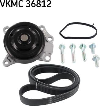 SKF VKMC 36812 - Pompe à eau+Jeu de courroie trapézoïdale à nervures cwaw.fr