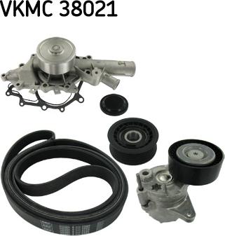 SKF VKMC 38021 - Pompe à eau+Jeu de courroie trapézoïdale à nervures cwaw.fr