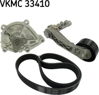 SKF VKMC 33410 - Pompe à eau+Jeu de courroie trapézoïdale à nervures cwaw.fr