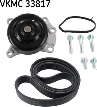 SKF VKMC 33817 - Pompe à eau+Jeu de courroie trapézoïdale à nervures cwaw.fr