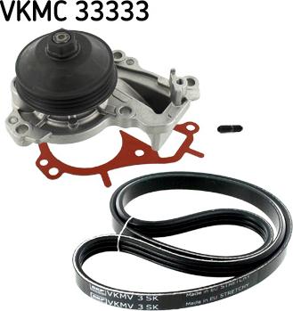 SKF VKMC 33333 - Pompe à eau+Jeu de courroie trapézoïdale à nervures cwaw.fr