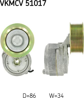 SKF VKMCV 51017 - Poulie renvoi / transmission, courroie trapézoïdale à nervures cwaw.fr