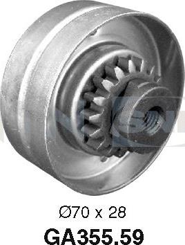 SNR GA355.59 - Poulie renvoi / transmission, courroie trapézoïdale à nervures cwaw.fr