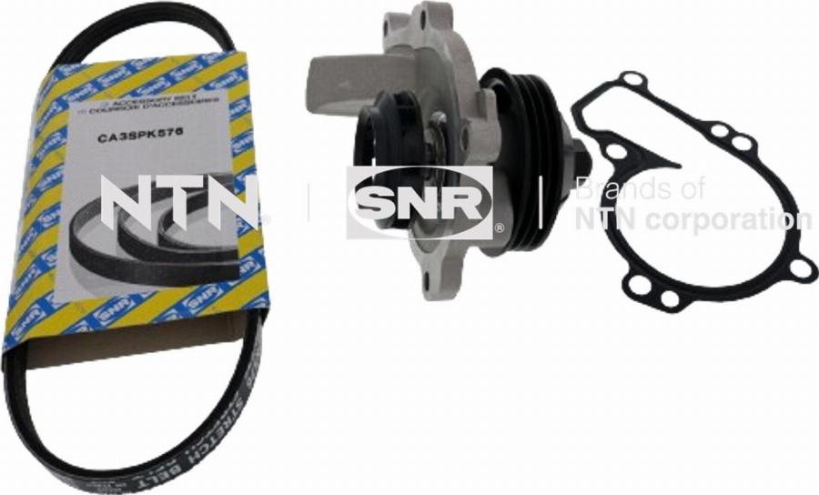 SNR KAP859.470 - Pompe à eau+Jeu de courroie trapézoïdale à nervures cwaw.fr