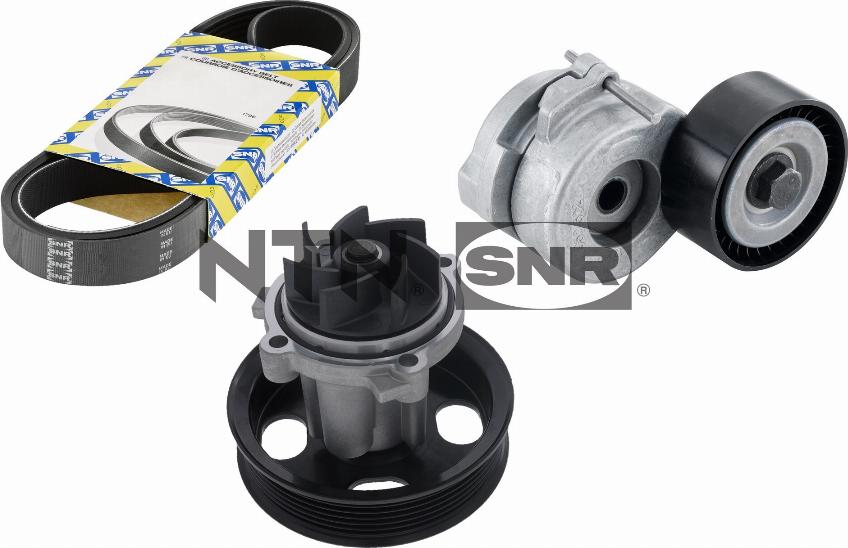 SNR KAP853.110 - Pompe à eau+Jeu de courroie trapézoïdale à nervures cwaw.fr