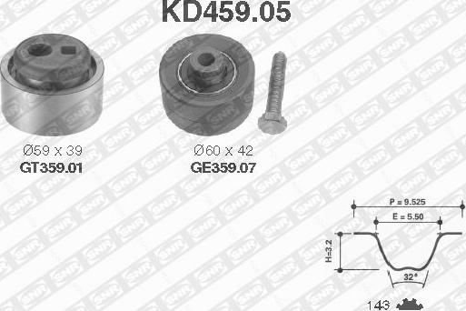 SNR KD459.05 - Kit de distribution cwaw.fr