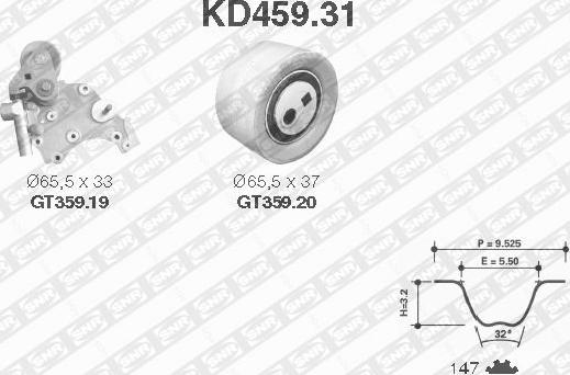 SNR KD459.31 - Kit de distribution cwaw.fr