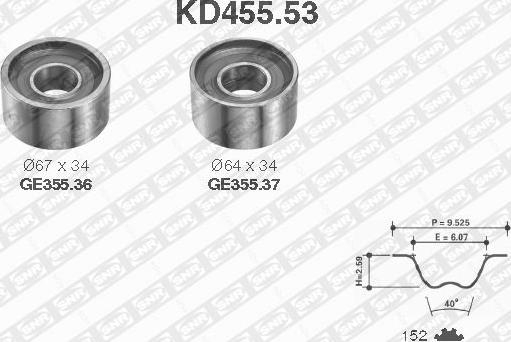 SNR KD455.53 - Kit de distribution cwaw.fr