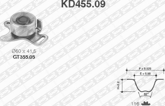 SNR KD455.09 - Kit de distribution cwaw.fr