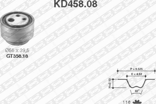 SNR KD458.08 - Kit de distribution cwaw.fr