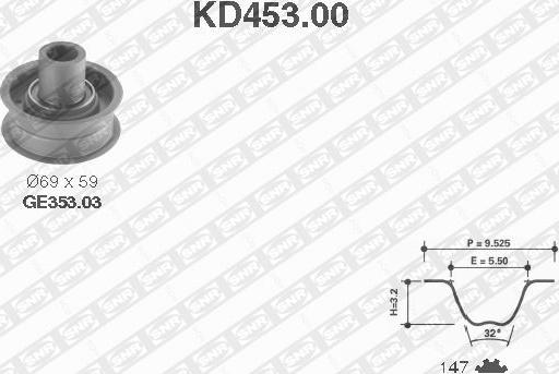 SNR KD453.00 - Kit de distribution cwaw.fr