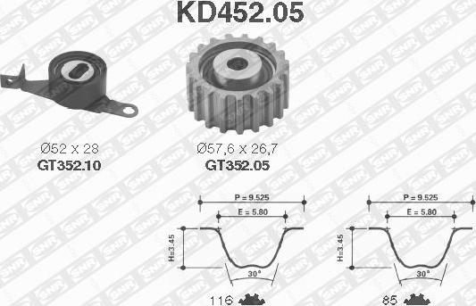 SNR KD452.05 - Kit de distribution cwaw.fr