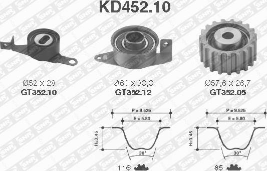 SNR KD452.10 - Kit de distribution cwaw.fr