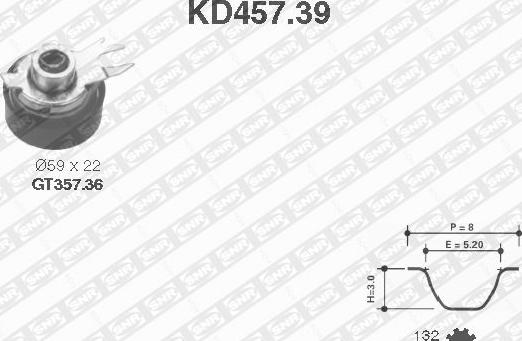 SNR KD457.39 - Kit de distribution cwaw.fr