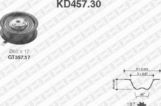 SNR KD457.30 - Kit de distribution cwaw.fr