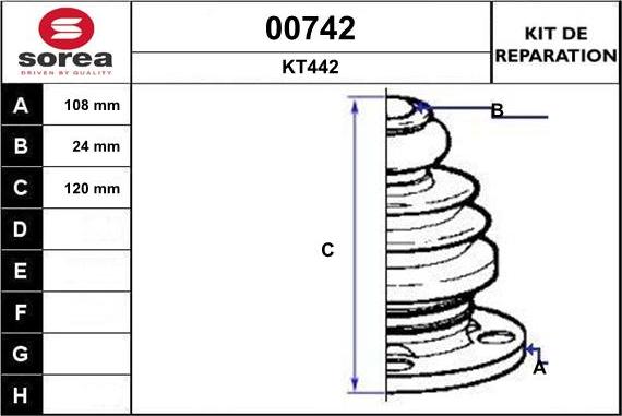 SNRA 00742 - Joint-soufflet, arbre de commande cwaw.fr