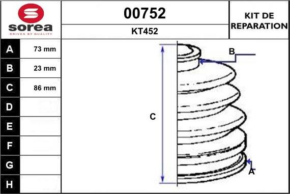 SNRA 00752 - Joint-soufflet, arbre de commande cwaw.fr