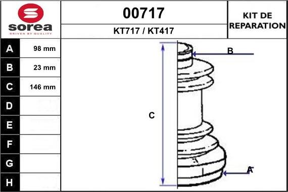 SNRA 00717 - Joint-soufflet, arbre de commande cwaw.fr