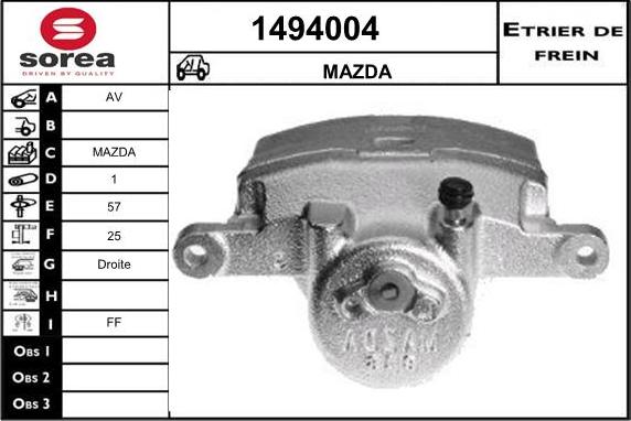 SNRA 1494004 - Étrier de frein cwaw.fr