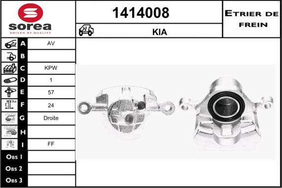 SNRA 1414008 - Étrier de frein cwaw.fr