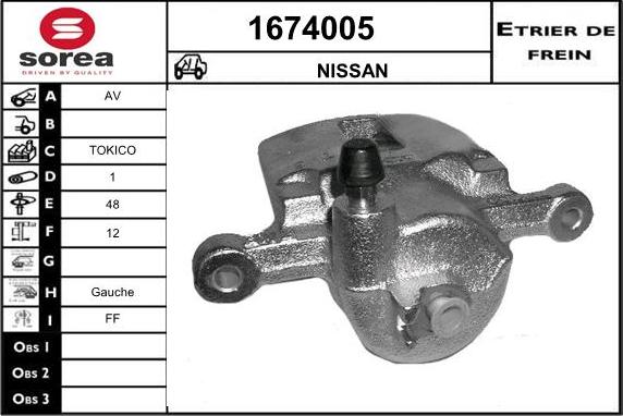 SNRA 1674005 - Étrier de frein cwaw.fr