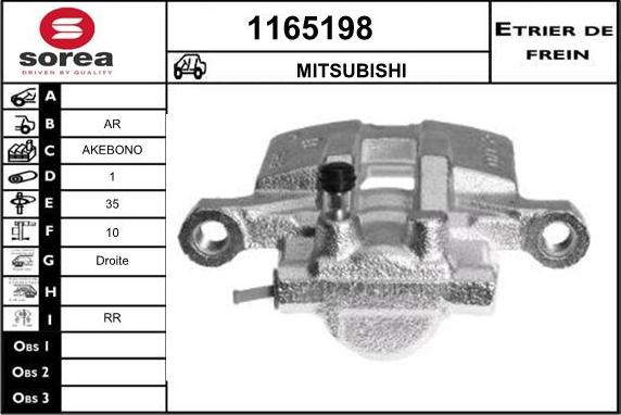 SNRA 1165198 - Étrier de frein cwaw.fr