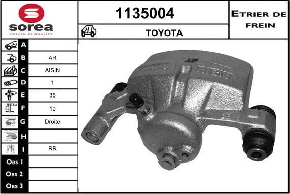 SNRA 1135004 - Étrier de frein cwaw.fr