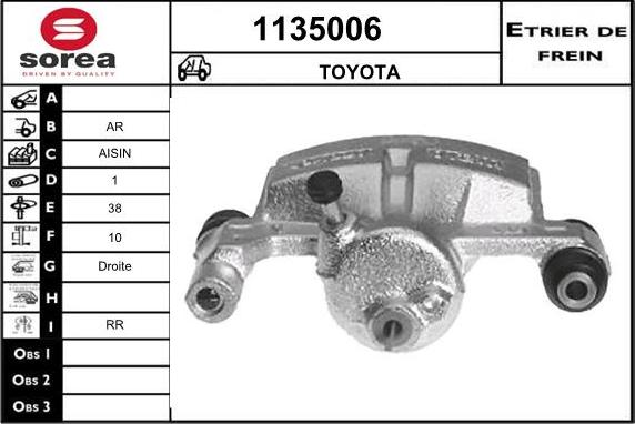 SNRA 1135006 - Étrier de frein cwaw.fr