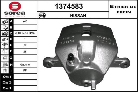 SNRA 1374583 - Étrier de frein cwaw.fr