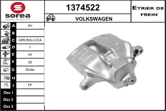 SNRA 1374522 - Étrier de frein cwaw.fr