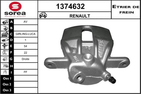 SNRA 1374632 - Étrier de frein cwaw.fr