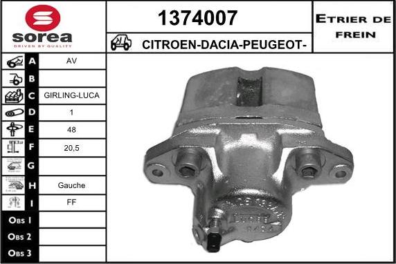 SNRA 1374007 - Étrier de frein cwaw.fr