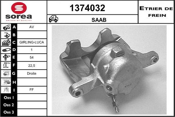 SNRA 1374032 - Étrier de frein cwaw.fr